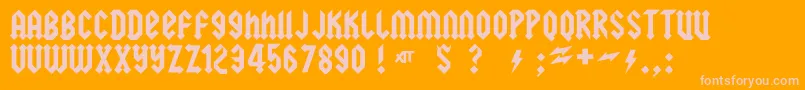 squealer-Schriftart – Rosa Schriften auf orangefarbenem Hintergrund