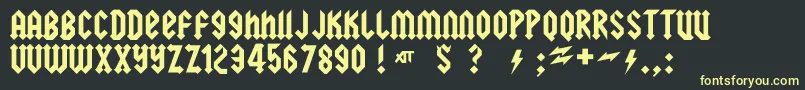 squealer-Schriftart – Gelbe Schriften auf schwarzem Hintergrund