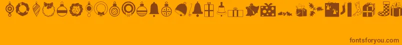 Fonte Festive – fontes marrons em um fundo laranja