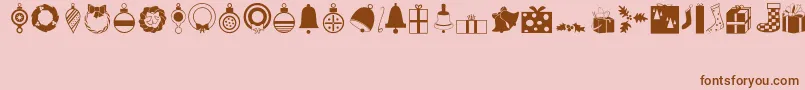 Festive-Schriftart – Braune Schriften auf rosa Hintergrund