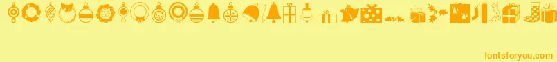 Saiba mais sobre a fonte Festive Fonte Festive – fontes laranjas em um fundo amarelo