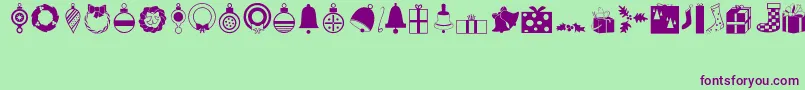 Festive Font – Purple Fonts on Green Background