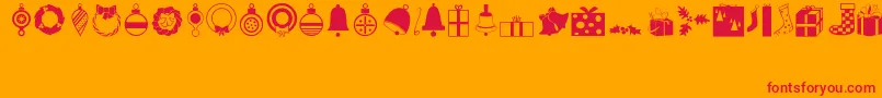 Festive Font – Red Fonts on Orange Background