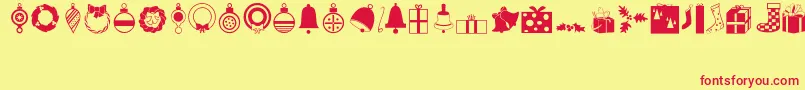 Festive Font – Red Fonts on Yellow Background