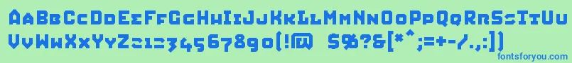 SQUIC    Font – Blue Fonts on Green Background