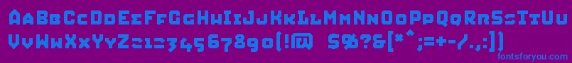 SQUIC   -fontti – siniset fontit violetilla taustalla