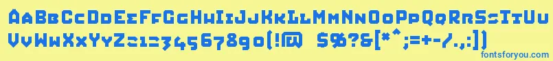 SQUIC    Font – Blue Fonts on Yellow Background