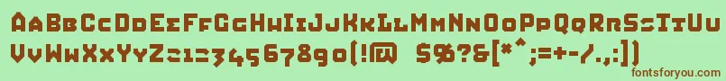 SQUIC   -fontti – ruskeat fontit vihreällä taustalla