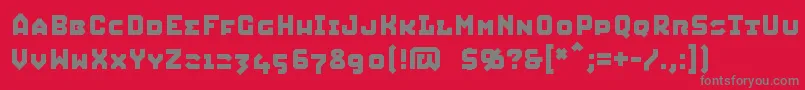 SQUIC   -Schriftart – Graue Schriften auf rotem Hintergrund