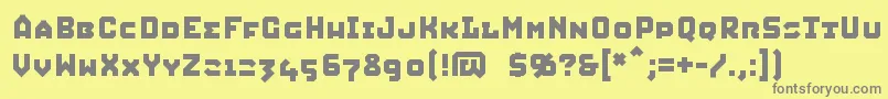 フォントSQUIC    – 黄色の背景に灰色の文字