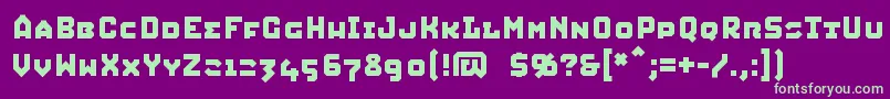 フォントSQUIC    – 紫の背景に緑のフォント