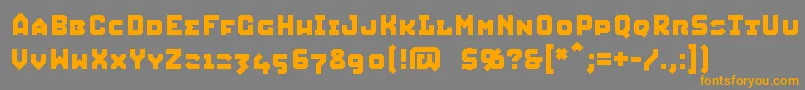フォントSQUIC    – オレンジの文字は灰色の背景にあります。