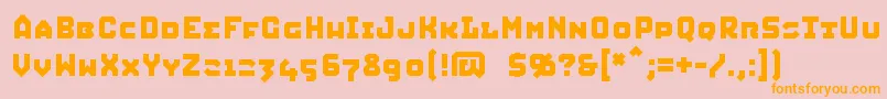 SQUIC   -Schriftart – Orangefarbene Schriften auf rosa Hintergrund