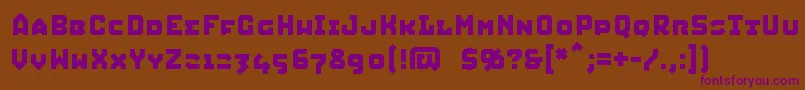 フォントSQUIC    – 紫色のフォント、茶色の背景