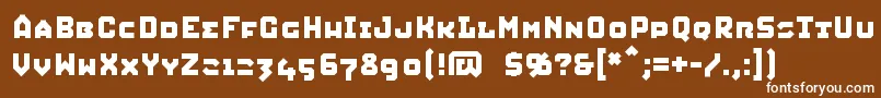Шрифт SQUIC    – белые шрифты на коричневом фоне