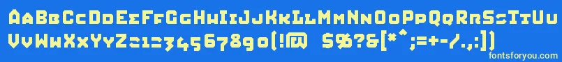 SQUIC   -fontti – keltaiset fontit sinisellä taustalla