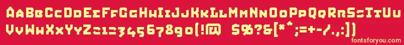 SQUIC   -fontti – keltaiset fontit punaisella taustalla
