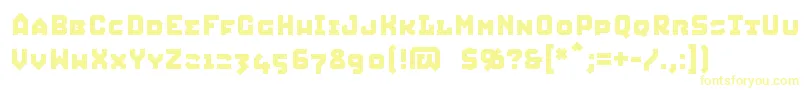 Czcionka SQUIC    – żółte czcionki na białym tle