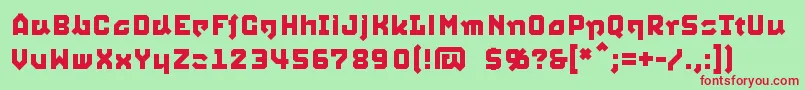 SQUID    Font – Red Fonts on Green Background