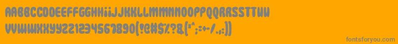 Squidgy Slimes-Schriftart – Graue Schriften auf orangefarbenem Hintergrund