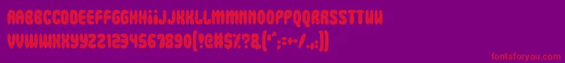 Squidgy Slimes-Schriftart – Rote Schriften auf violettem Hintergrund