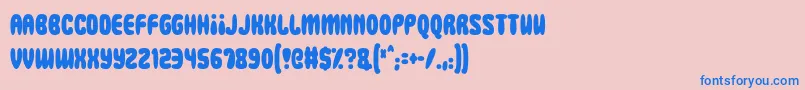 Weitere Informationen zur Squidgy Slimes-Schriftart Squidgy Slimes-Schriftart – Blaue Schriften auf rosa Hintergrund