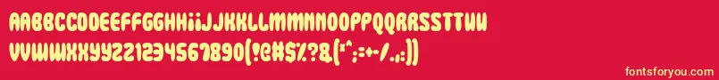 Squidgy Slimes Font – Yellow Fonts on Red Background