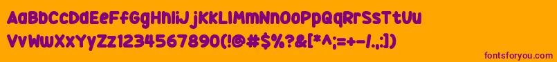 Squidgy Sweets Font – Purple Fonts on Orange Background