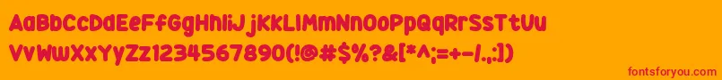Squidgy Sweets Font – Red Fonts on Orange Background