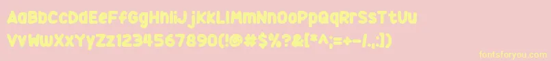 Squidgy Sweets Font – Yellow Fonts on Pink Background