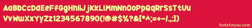 Squidgy Sweets Font – Yellow Fonts on Red Background