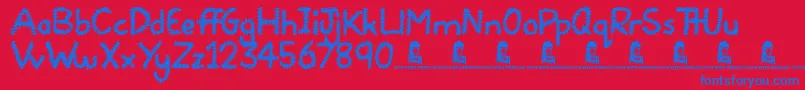 Squiggles Font – Blue Fonts on Red Background