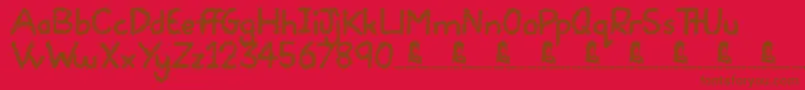 Squiggles Font – Brown Fonts on Red Background