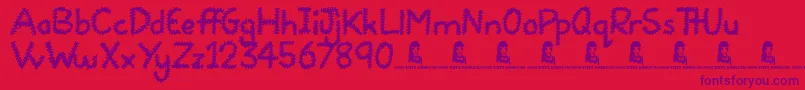 Squiggles Font – Purple Fonts on Red Background