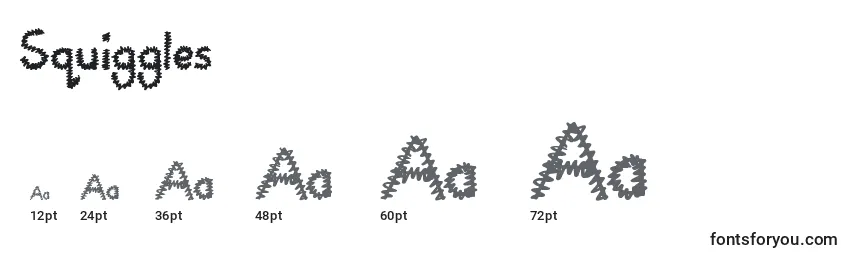 Squiggles Font Sizes