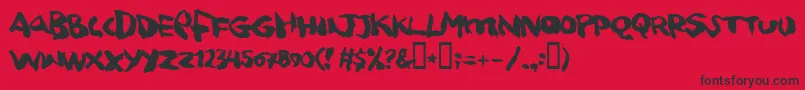 フォントsquitcher – 赤い背景に黒い文字
