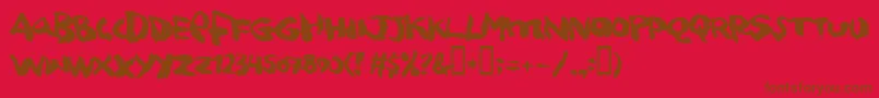 squitcher Font – Brown Fonts on Red Background