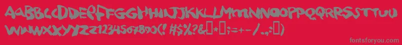 squitcher Font – Gray Fonts on Red Background