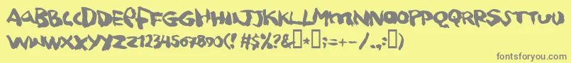 squitcher Font – Gray Fonts on Yellow Background