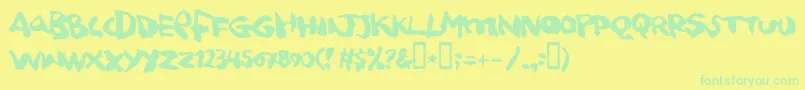 Czcionka squitcher – zielone czcionki na żółtym tle