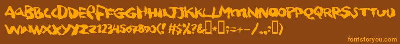 squitcher Font – Orange Fonts on Brown Background