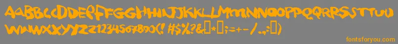 squitcher Font – Orange Fonts on Gray Background