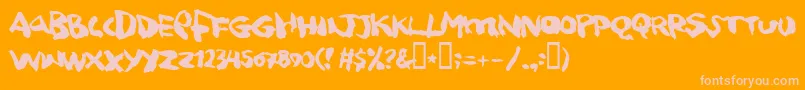 squitcher Font – Pink Fonts on Orange Background