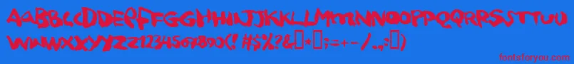 squitcher Font – Red Fonts on Blue Background