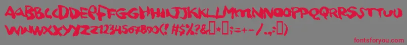 squitcher Font – Red Fonts on Gray Background