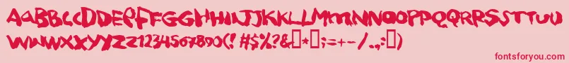 squitcher Font – Red Fonts on Pink Background
