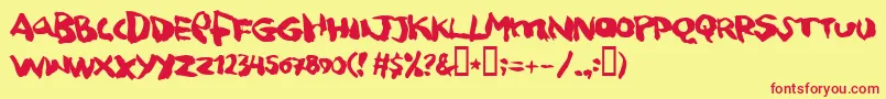 squitcher Font – Red Fonts on Yellow Background