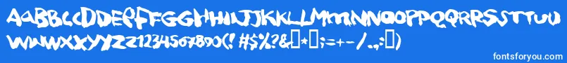 squitcher Font – White Fonts on Blue Background