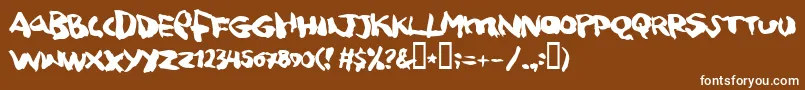 squitcher Font – White Fonts on Brown Background