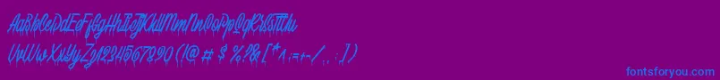 Squizers Marker Demo Font – Blue Fonts on Purple Background